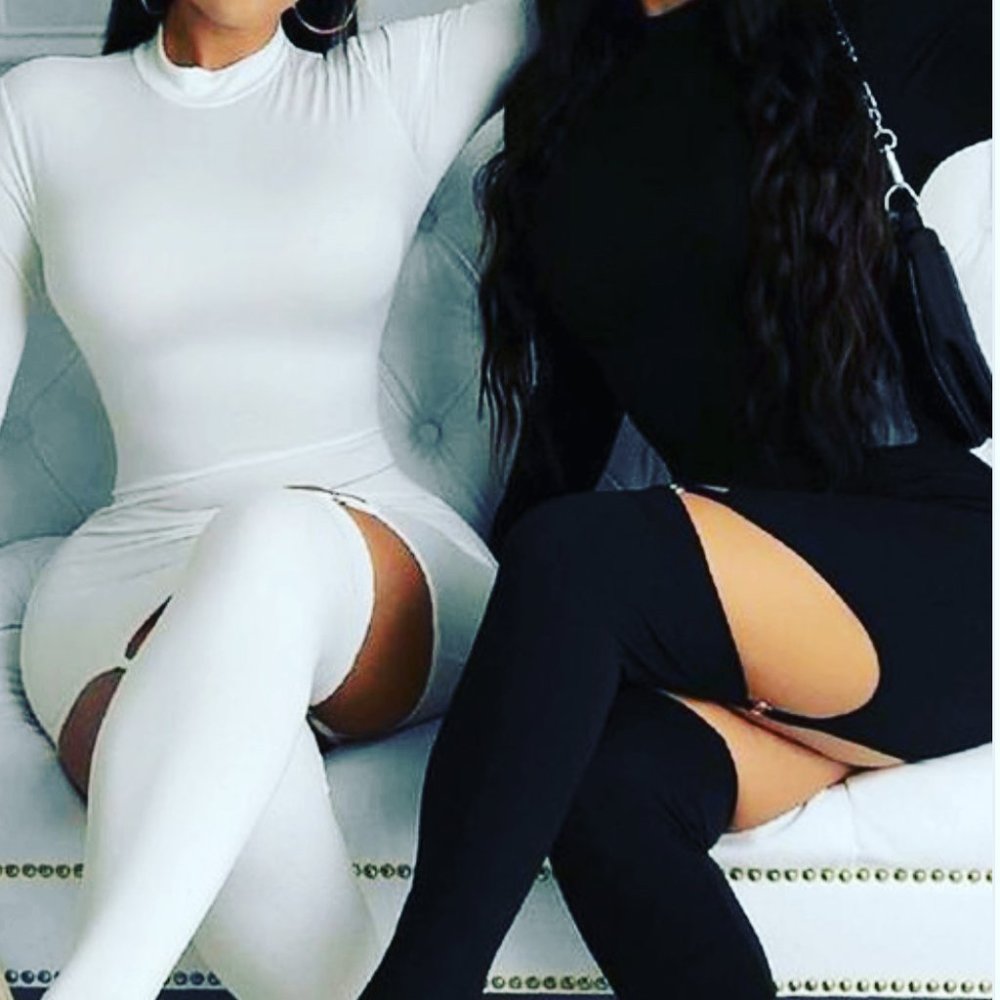 By Myself Monochrome Dress & Stockings